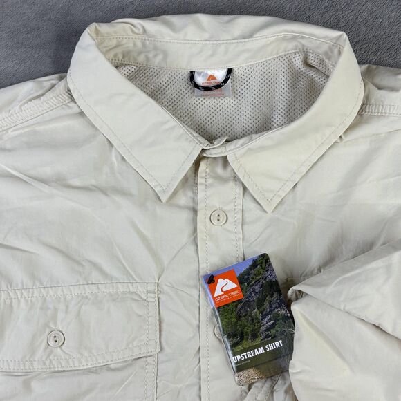 Ozark Trail Upstream Shirt Mens 2XL Light Birch Long Sleeve Vented Fishing Nylon - Picture 1 of 14